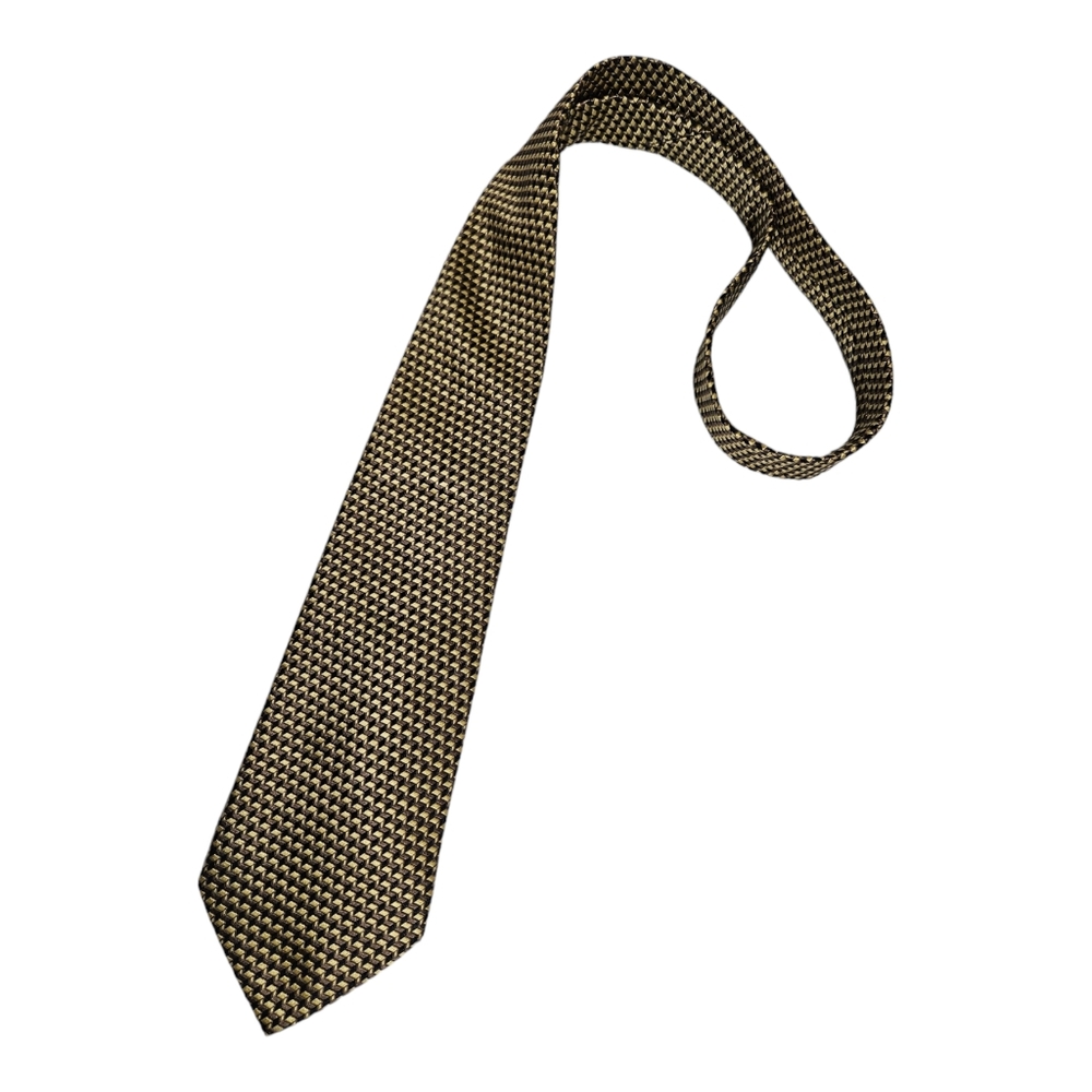 ETRO Gold/Black Geometric Silk LUXURY Tie ITALY